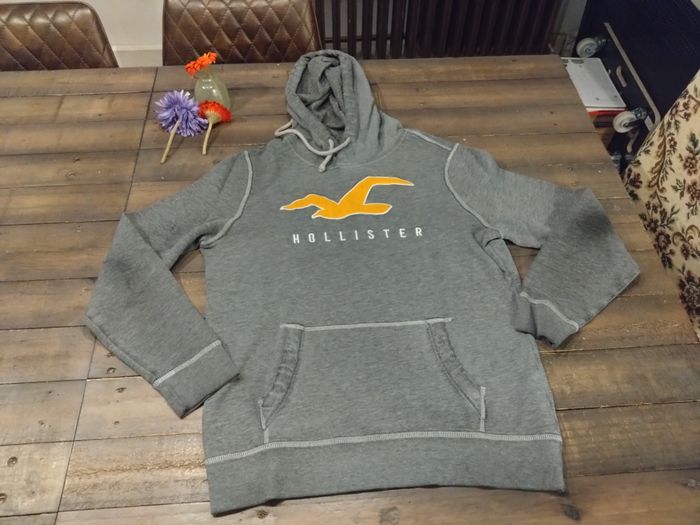 Sweat Hollister gris à capuche – Taille S 36 – Très bon état