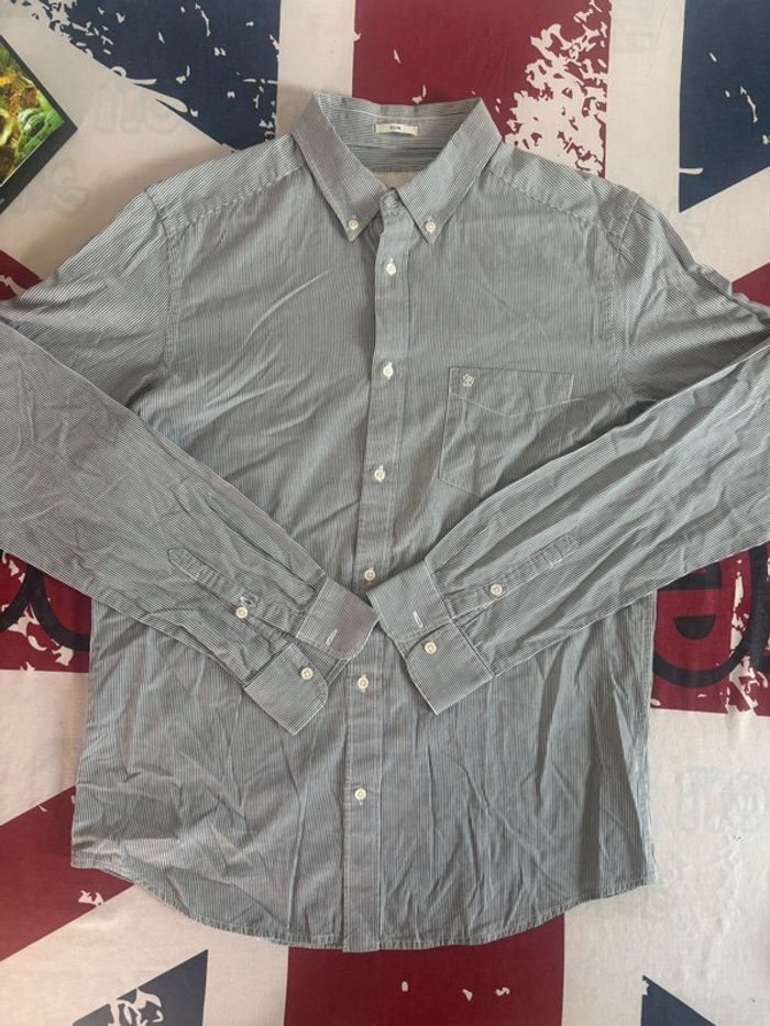 Chemise Wrangler bleu et blanc à rayures taille L - photo numéro 2