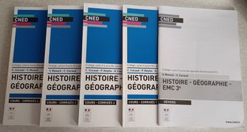 Lot Complet CNED Histoire Géographie Collège 3ème Cours, Corrigés et devoirs