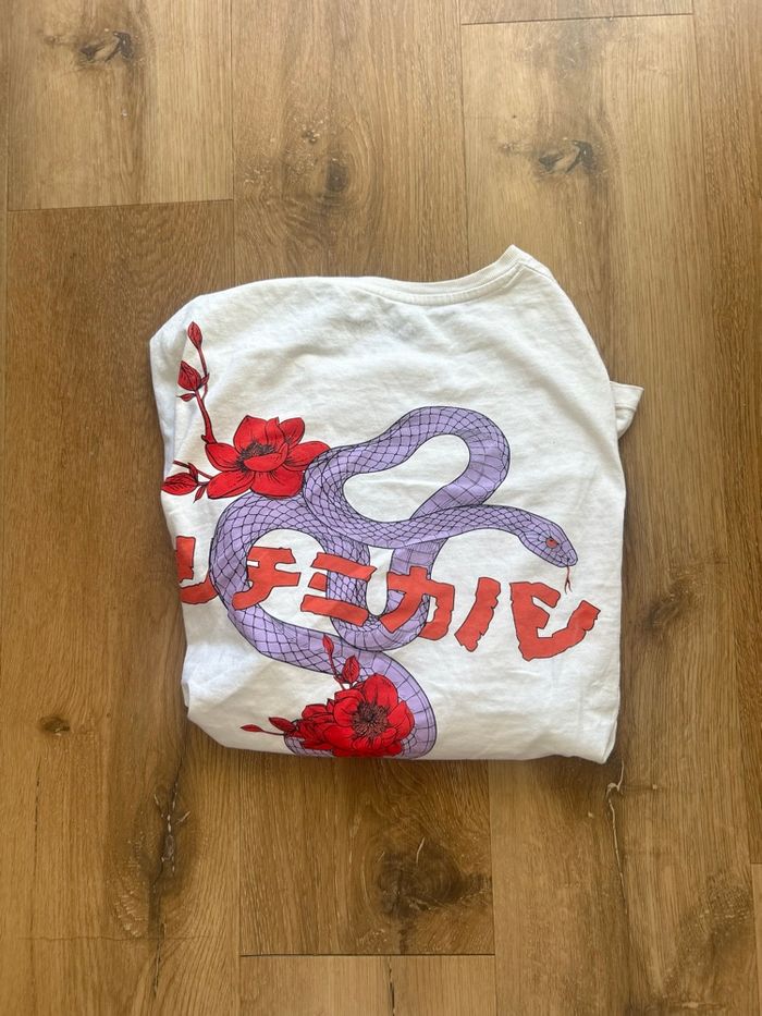 T-shirt Jack and Jones avec motif serpent et écriture japonaise - photo numéro 8