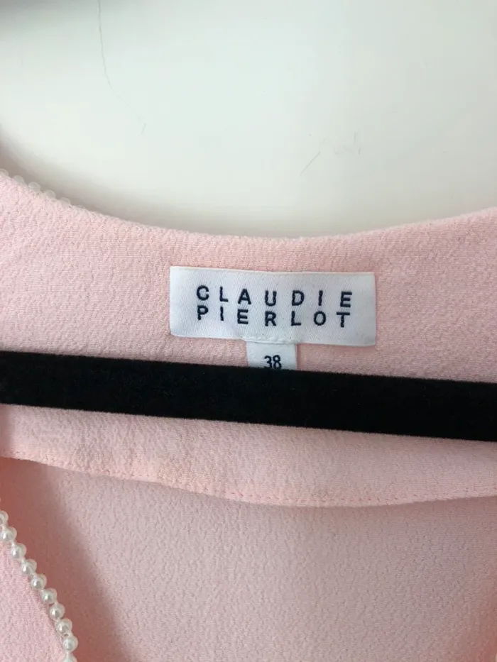 Robe rose poudrée à perles Claudie Pierlot taille 38 - photo numéro 4