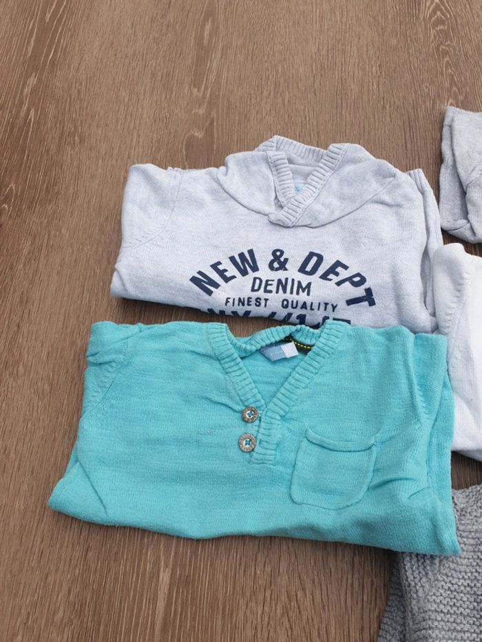 Lot de 5 pulls fins garçon taille 18 mois - photo numéro 3