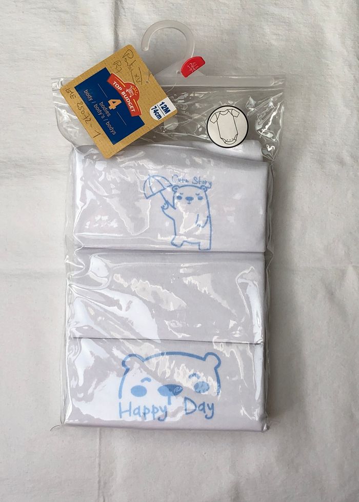 Lot de 3 bodies manches courtes Intermarché 12 mois