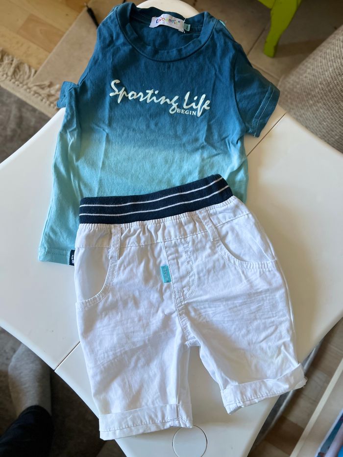 Ensemble short et tee shirt 6mois - photo numéro 2