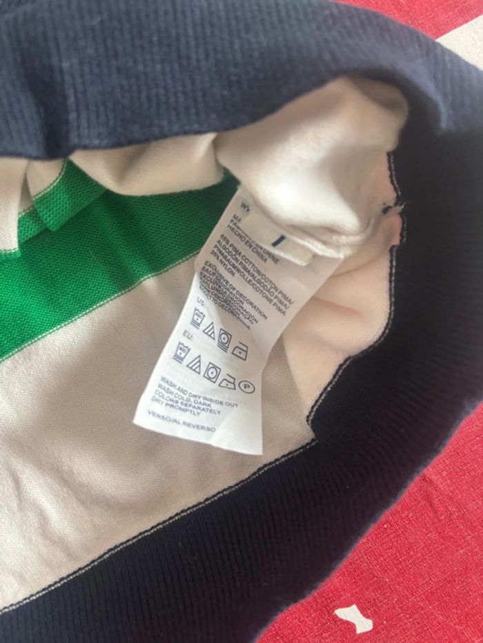Sweat col V Tommy Hilfiger taille S/M blanc bleu marine vert - photo numéro 9