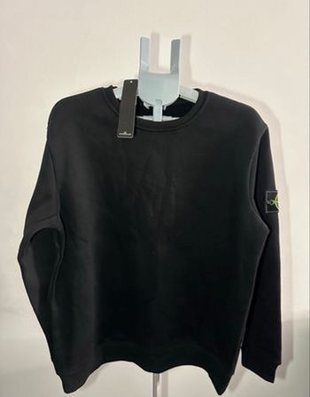Sweat Stone Island noir badge manche – taille L,  avec certilogo