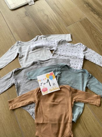 Lot 5 body 12 mois petit bateau