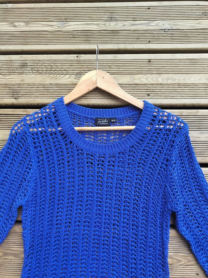 Tunique mi-longue bleu marine à mailles – Taille M/L – Très bon état - photo numéro 4