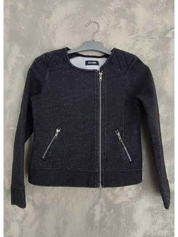Veste noire et argentée 10 ans Kiabi