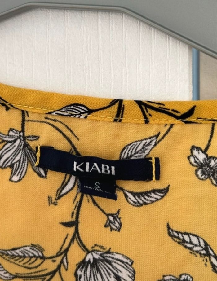 Blouse jaune à fleurs à manches courtes - photo numéro 4