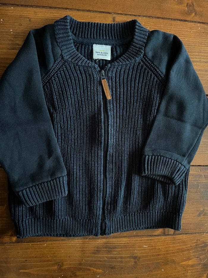 Gilet zippé bleu marine bébé enfant garçon - photo numéro 2