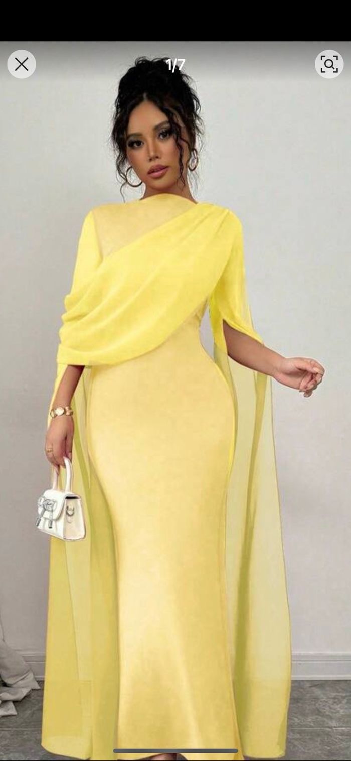 Robe, longue jaune