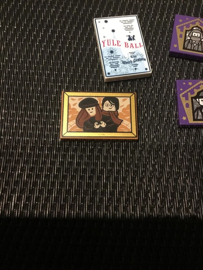 Lego Harry Potter lot 4 tiles briques serigraphiées chocogrenouille 20 ans chocolate frog card - photo numéro 2