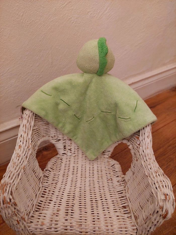 Doudou plat carré dino vert Bengy - photo numéro 3