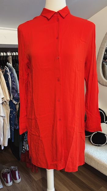 Robe chemise rouge légère H&M T38