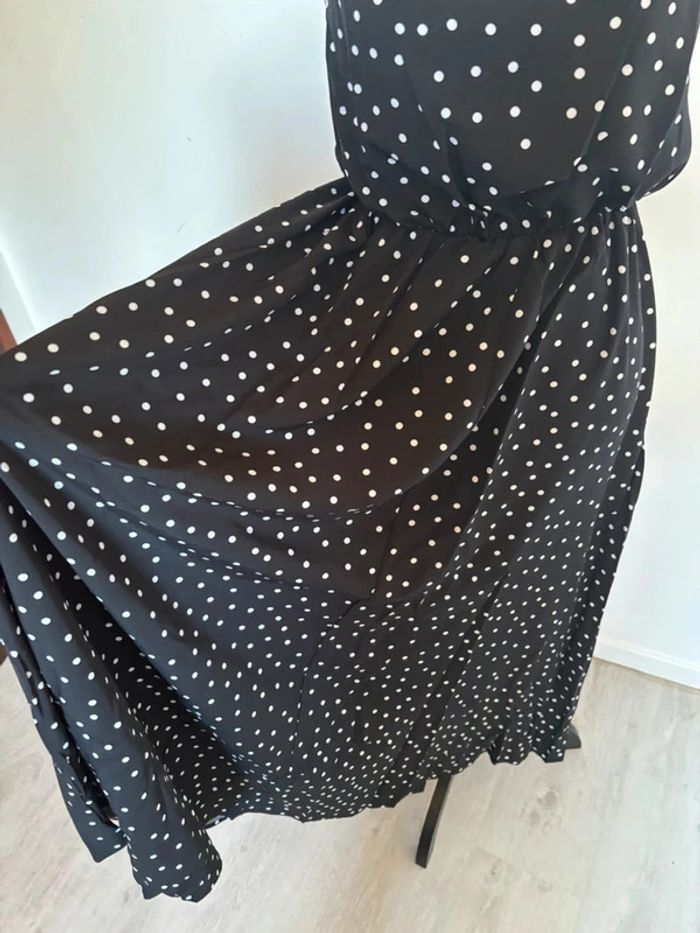Robe longue femme noir à pois blanc 36/38 - photo numéro 3