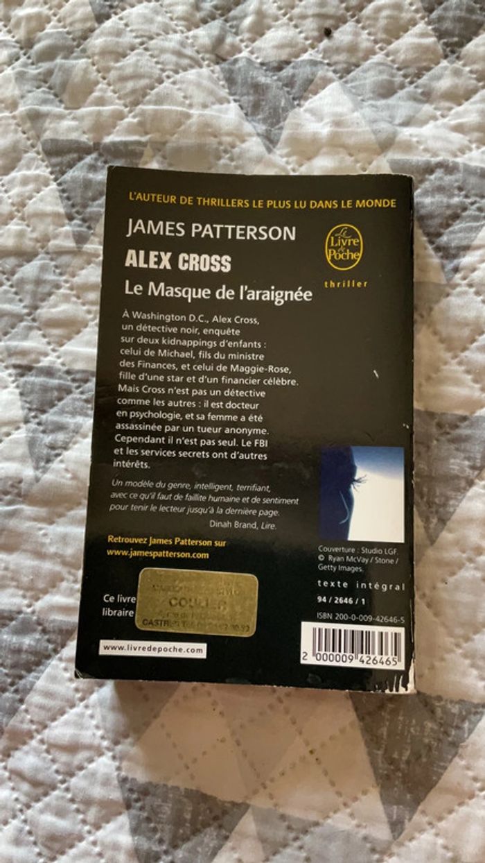 #le masque de l’araignée James Patterson. ) - photo numéro 3