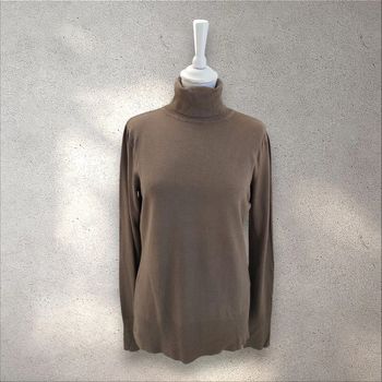 Pull col roulé marron beige Camaïeu taille M
