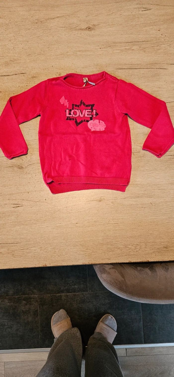 Pull léger à manches longues, rose fushia, Orchestra, taille 5 ans, peu mis