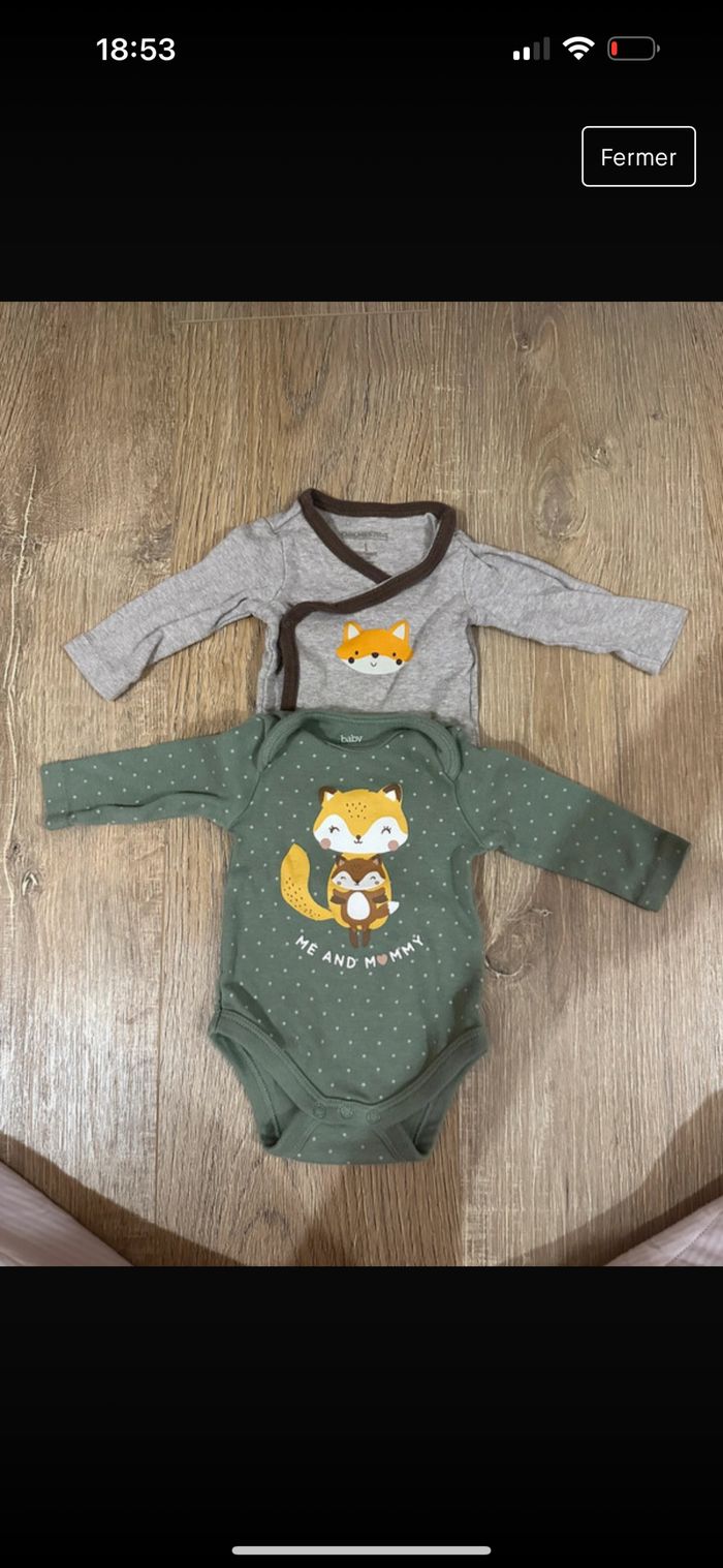 Lots de deux bodies renard