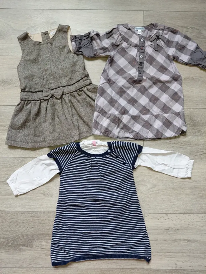 Lot de 3 robes hiver 18 mois
