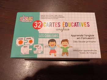 Jeu 32 cartes éducatives pour apprendre les couleurs en anglais