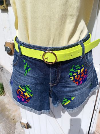 Short en jean customisé Pimkie 