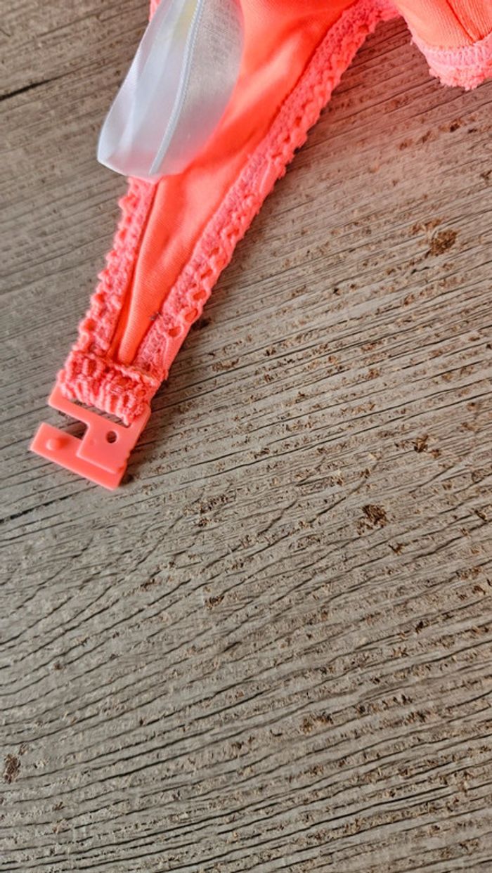 Bikini ado rose fluo en dentelle, sans bretelle, Ocean Club, 70B/34 - photo numéro 8