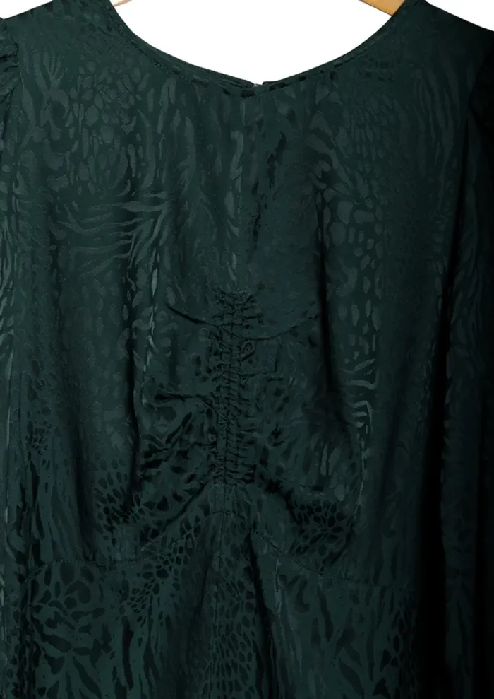 Robe longue vert imprimé léopard H&M – Taille 38 - photo numéro 3