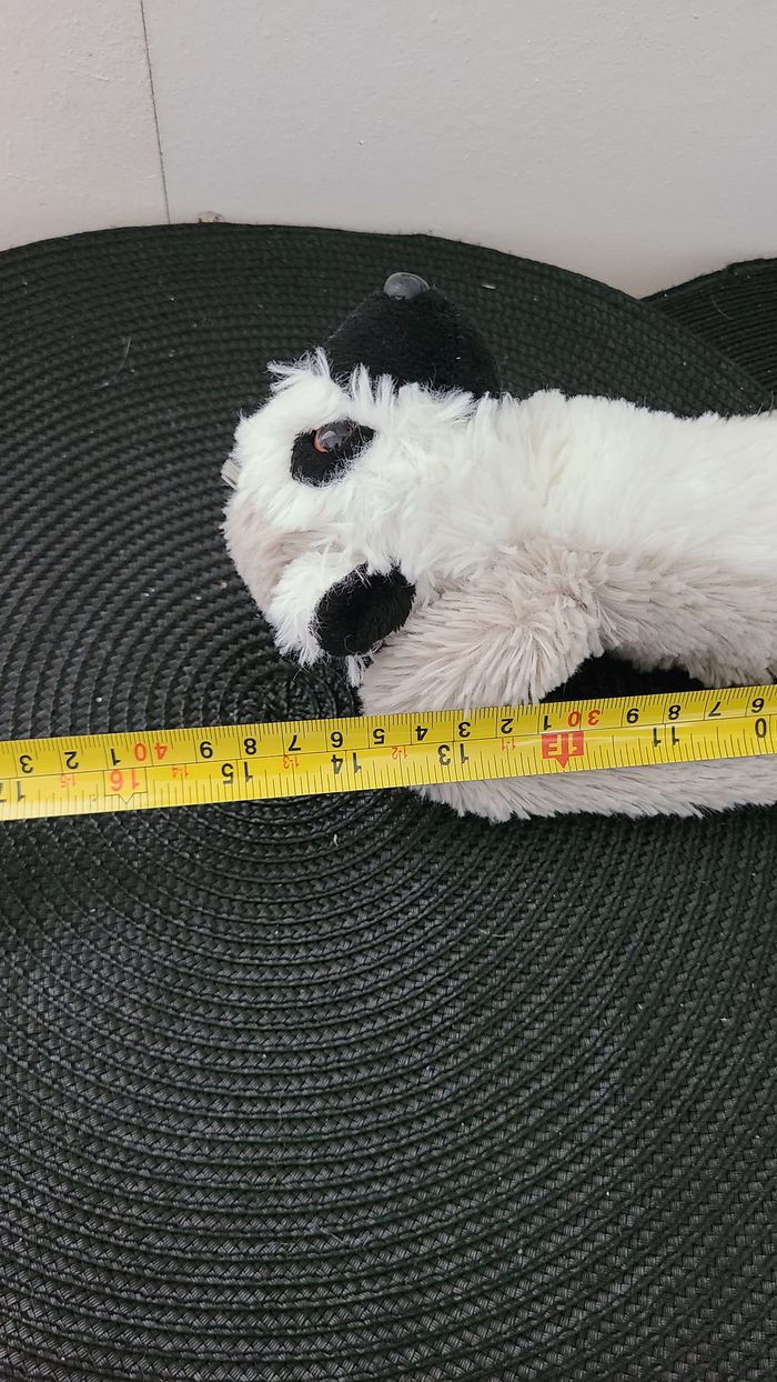 PELUCHE DOUDOU LÉMURIEN blanc gris - photo numéro 4