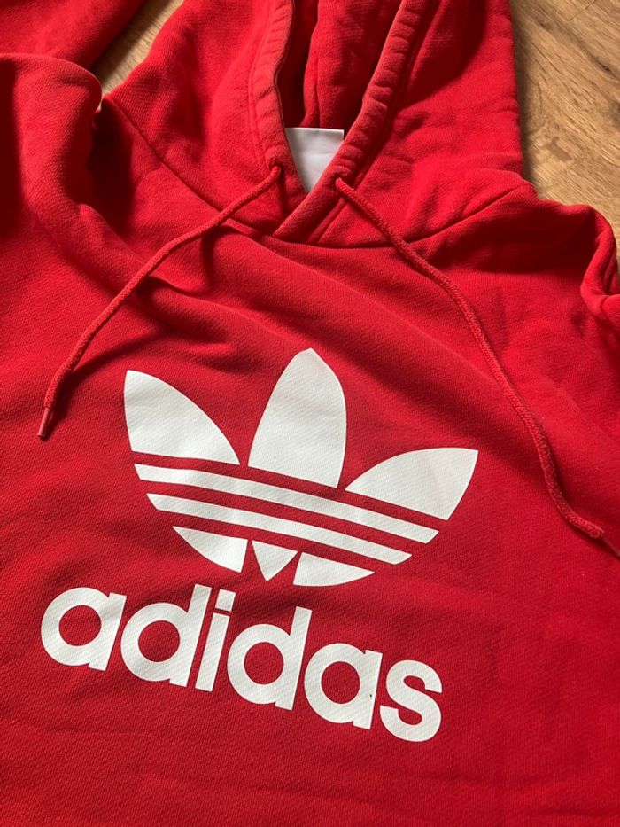 Pull à capuche Adidas rouge homme - photo numéro 3