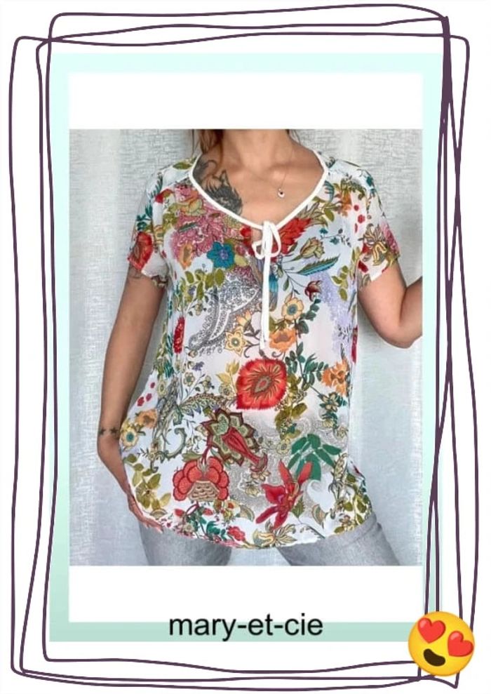 SOLDÉ - Blouse fluide légère manches courtes taille 3 - depeche mode - photo numéro 2