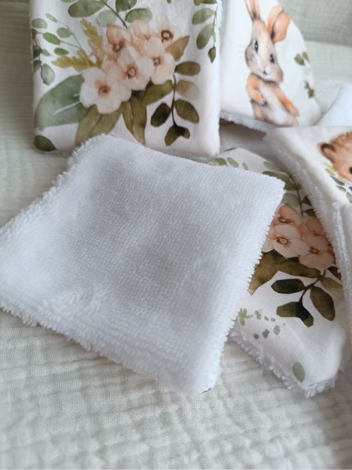 Lingettes lavables lapin hérisson - photo numéro 4