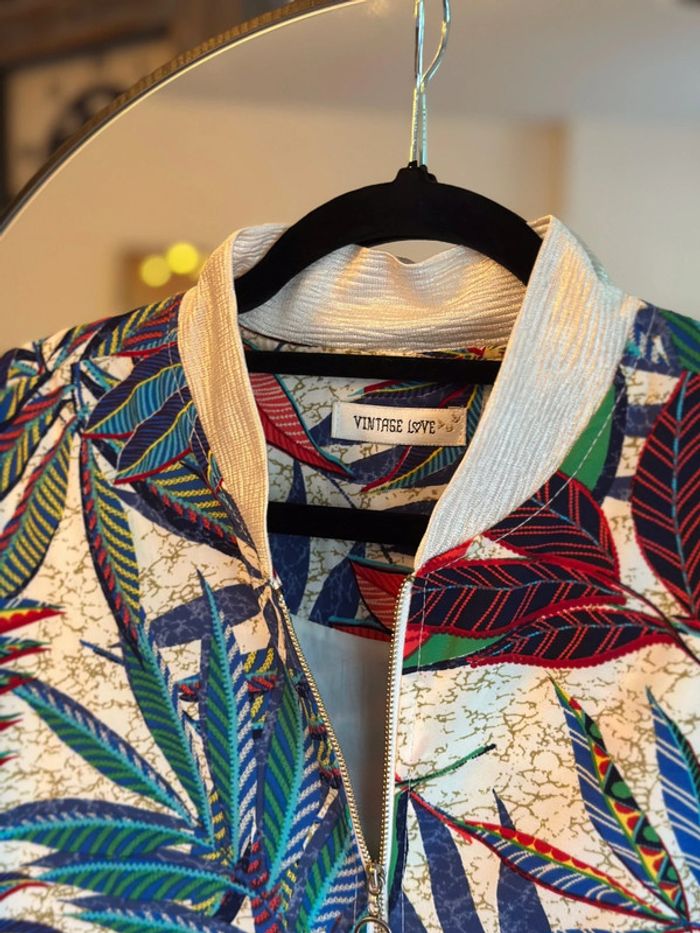 Veste bomber imprimé feuillage Vintage Love T.38 - photo numéro 3