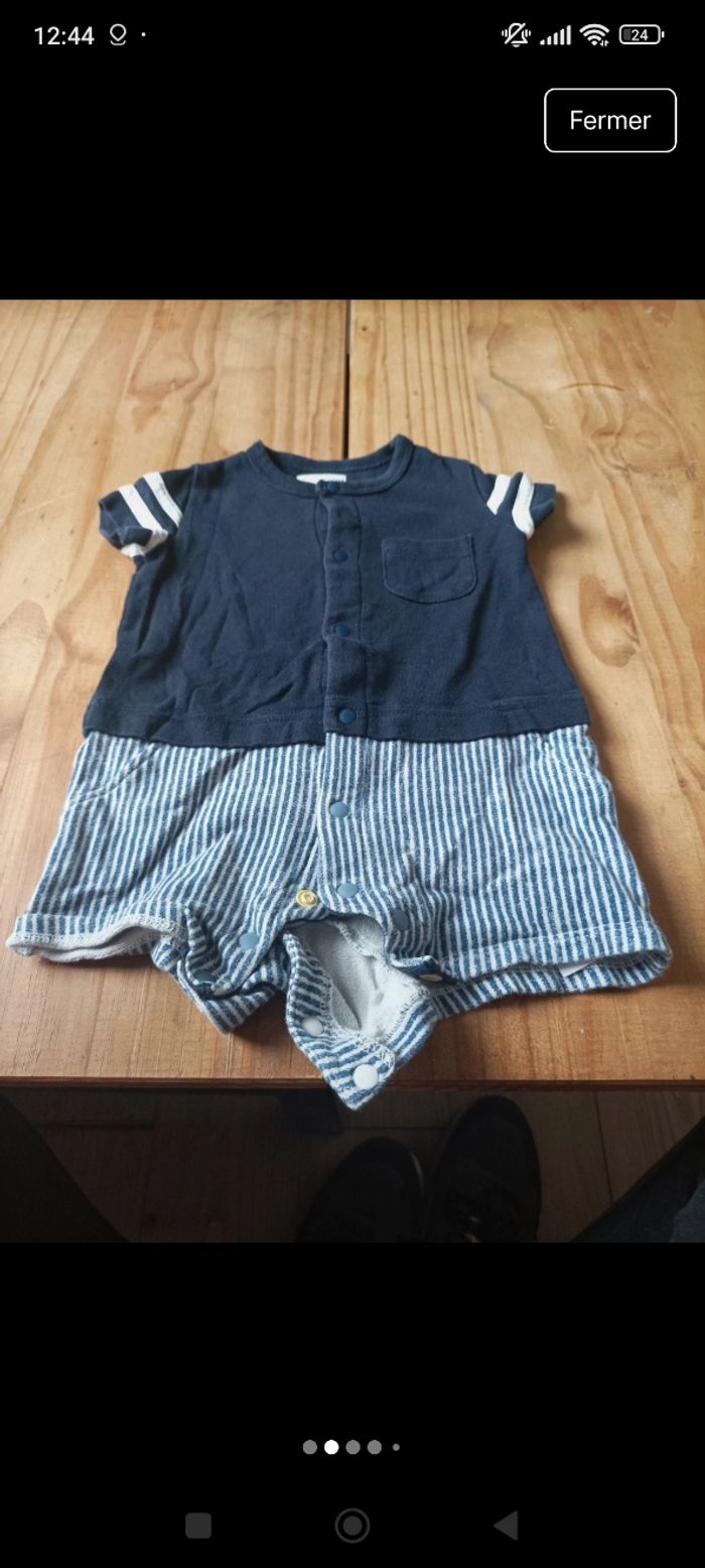 Robe salopette est combi short bébé fille - photo numéro 2