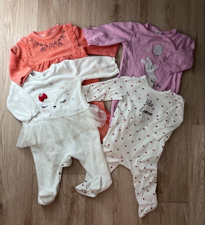 Lot de 4 pyjamas 3 mois fille