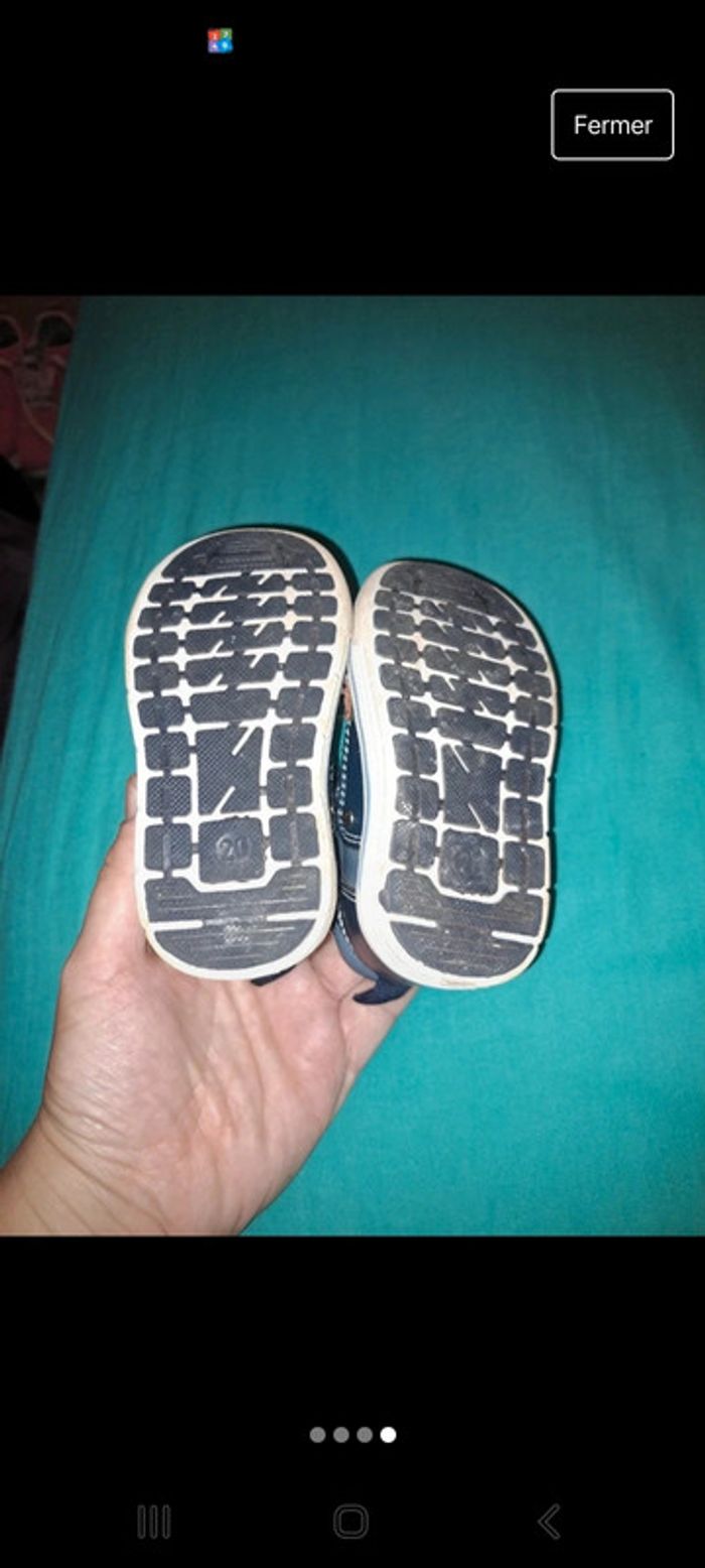 Lot 3 paires chaussures baskets bottines sandalestaille 20 - photo numéro 7