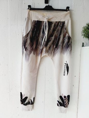 Pantalon sarouel imprimé Plumes Feather