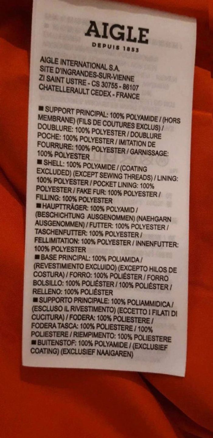 Blouson deperlant aigle vert kaki TL neuf - photo numéro 11