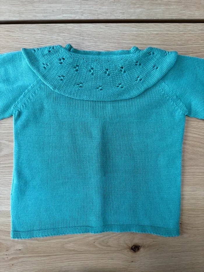 Gilet vert large col ajouré Neuf - Taille 3 Ans - photo numéro 10
