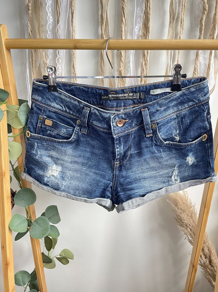 Short en jean taille basse Zara XS/34 - photo numéro 2