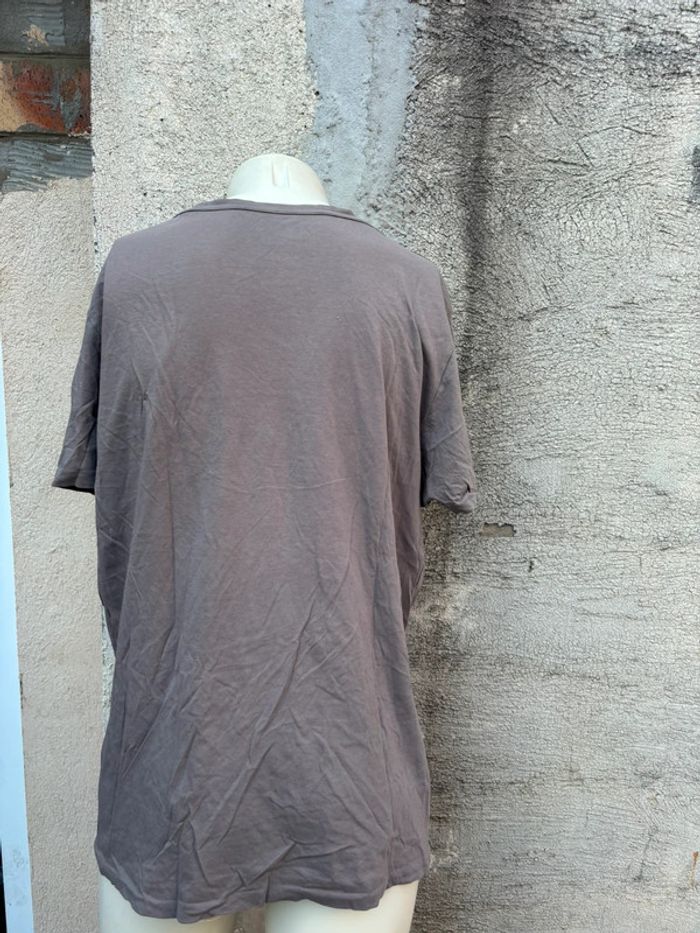 Tee-shirt AllSaints Homme XL – Bicolore taupe  & Noir, Logo Brodé - photo numéro 9