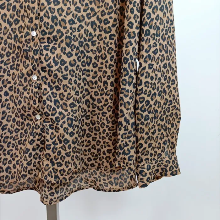 Blouse fluide léopard Kiabi Eco Conception col mao taille 42-44 A844 - photo numéro 5