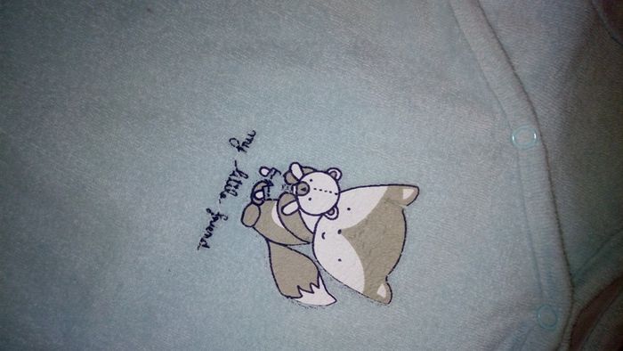 Pyjama mixte Pat et Ripaton en velours turquoise/vert d'eau état neuf - photo numéro 2