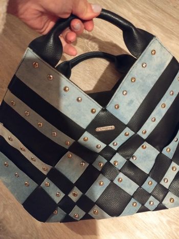 Sac à main en jean et simili cuir Kaporal