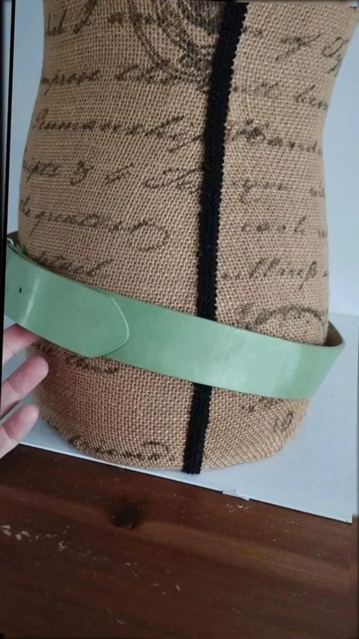 Ceinture verte boucle argenté 95 cm - photo numéro 6