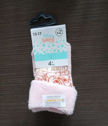 lot de deux paires de chaussettes fille chaudes disney tic et tac 15/17