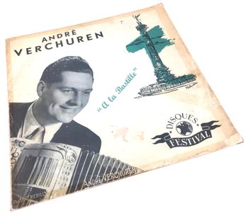 Vinyle 33 tours (25cm)  André Verchuren   " à la Bastille "   Années 1950 Festival FLD 16  