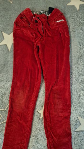 Pantalon velours rouge fille