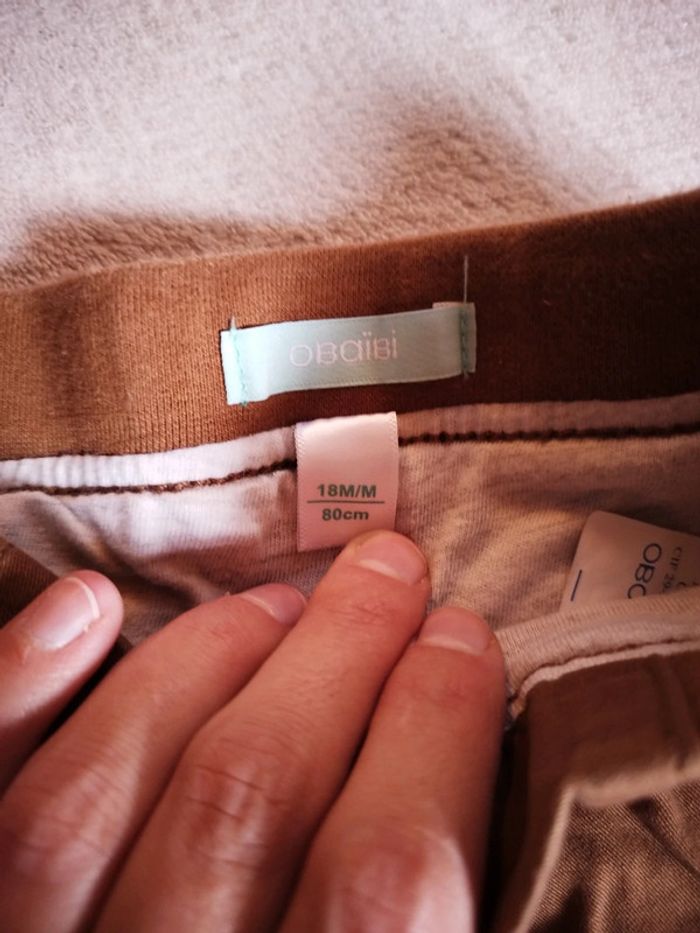 Pantalon marron Obaibi taille 18 mois - photo numéro 2